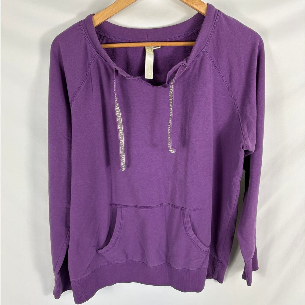 Green Tea Purple V Neck Sweatshirt Size Large